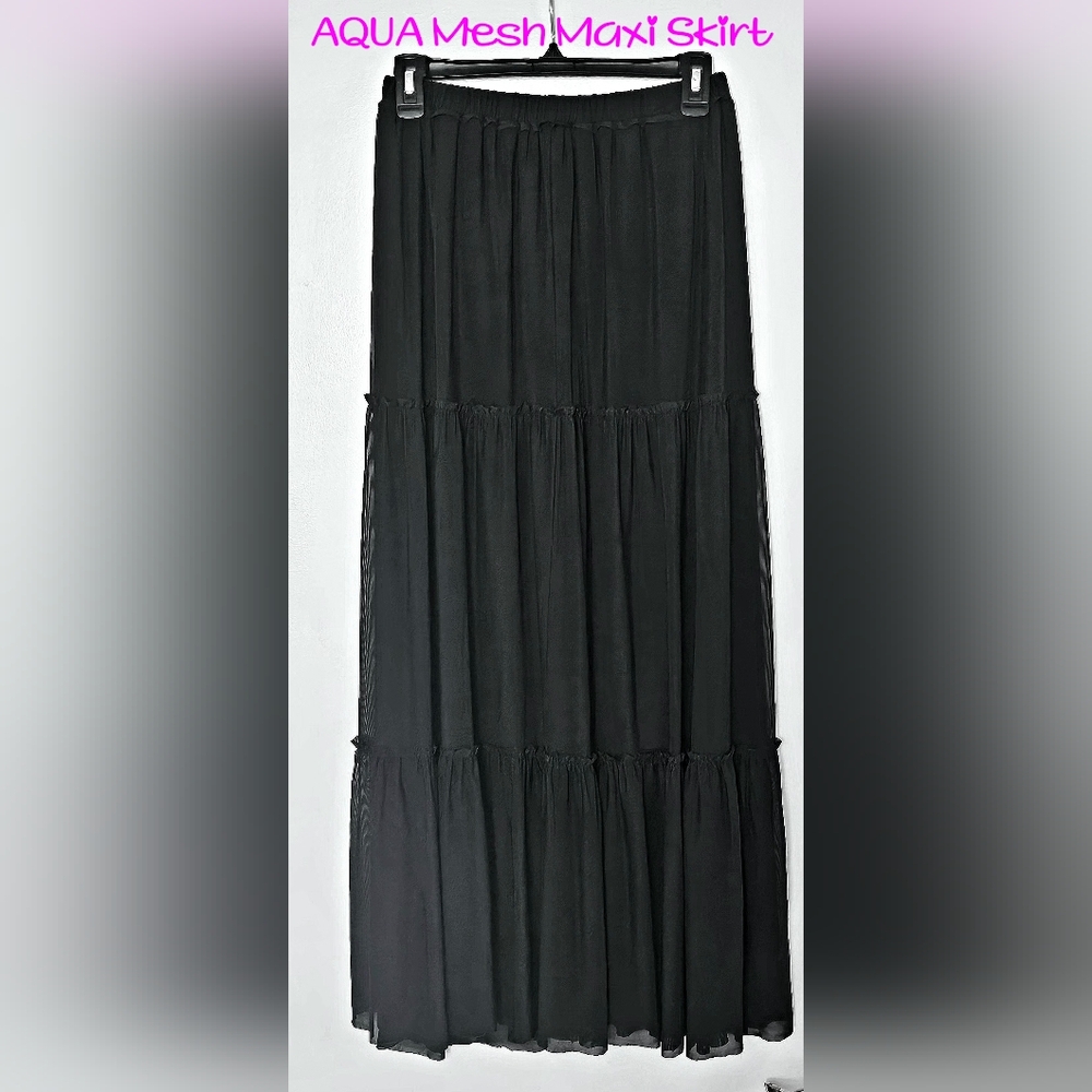 AQUA Mesh Maxi Skirt